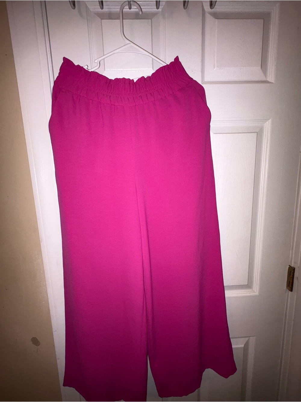 Nine West Hot Pink Wide-Leg Pants with Elastic Waist